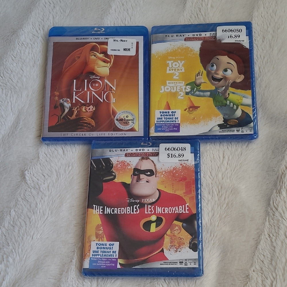 Disney Blu-ray Collection: The Lion King, Toy Story 2, The Incredibles
